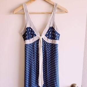 Blue white polka dot BCBG mini dress